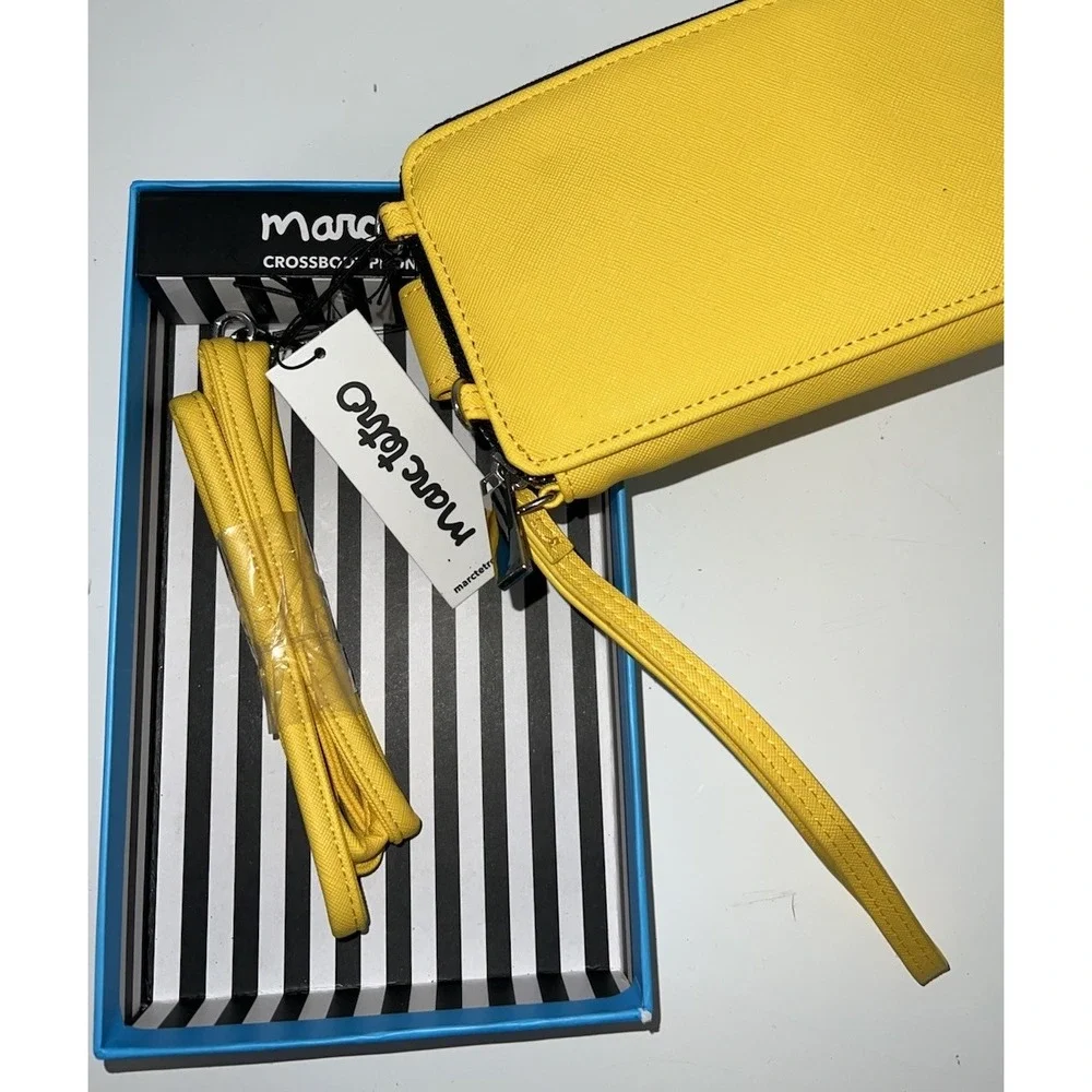 Marc Tetro Crossbody Phone Wallet Yellow Dachshund NWT NIB Gift Dog (5/b29)